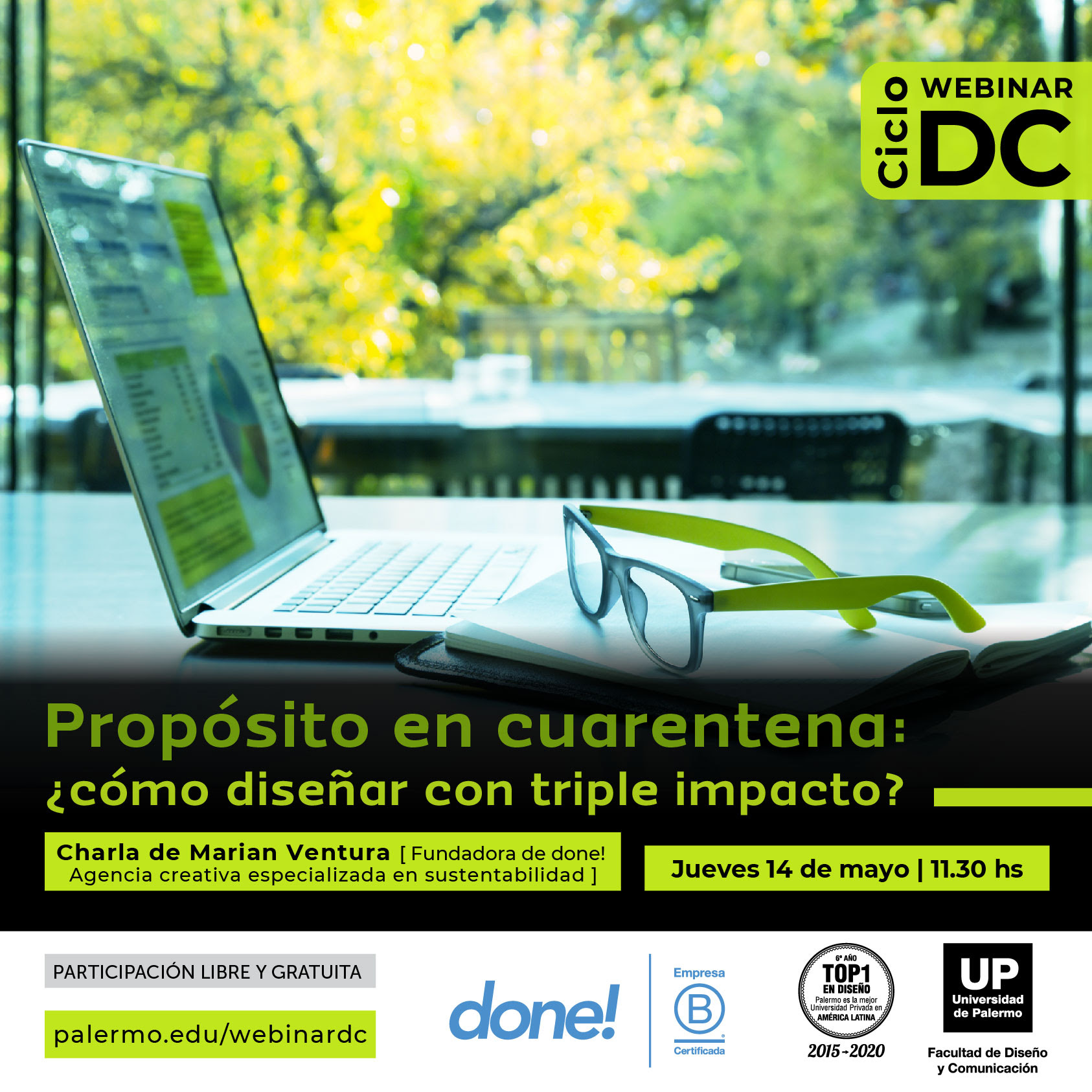 Webinar "Propósito en Cuarentena" organizado por la UP